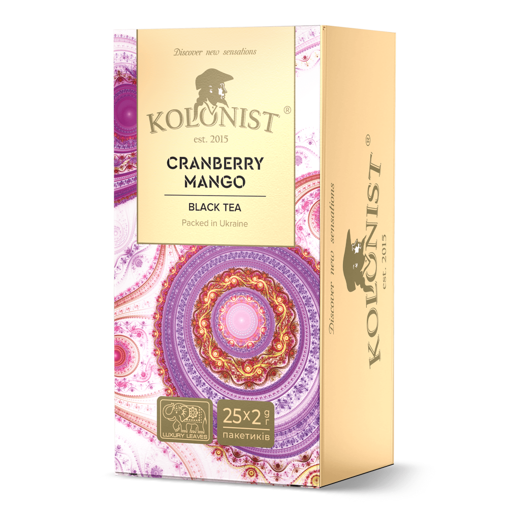 Чай Kolonist чорний Cranberry Mango 25 пакетів сашет
