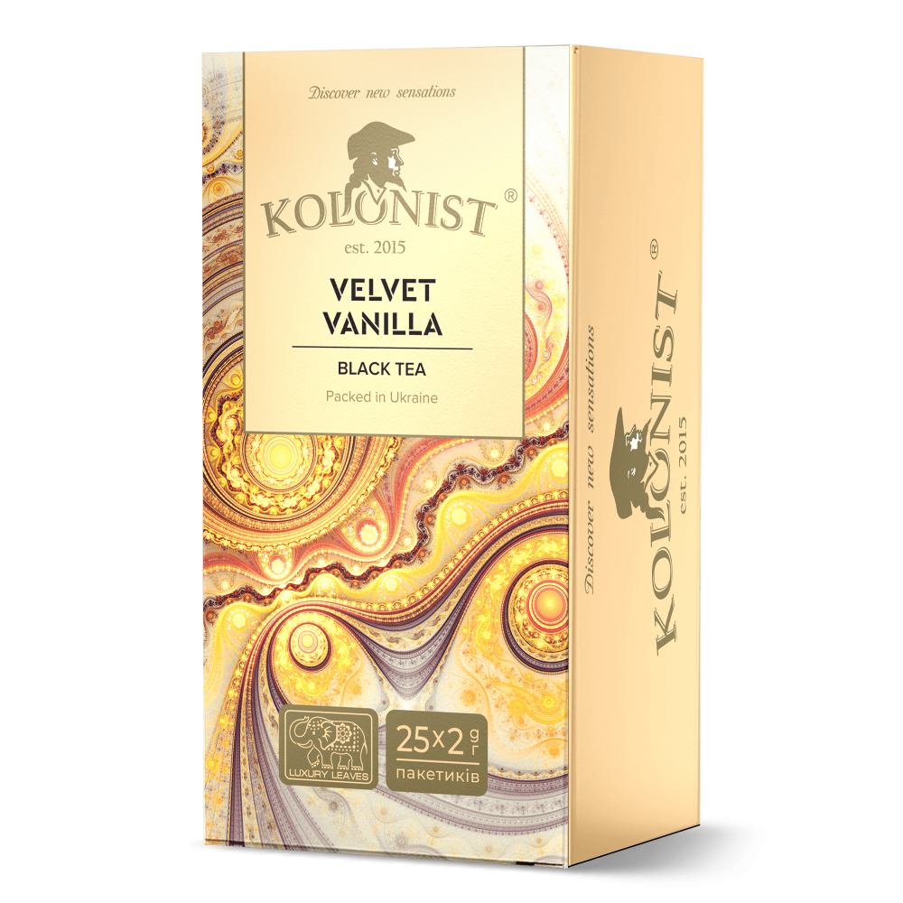 Чай Kolonist чорний Velvet Vanilla 25 пакетів сашет