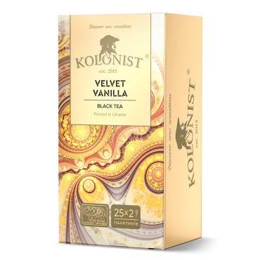 Чай Kolonist чорний Velvet Vanilla 25 пакетів сашет