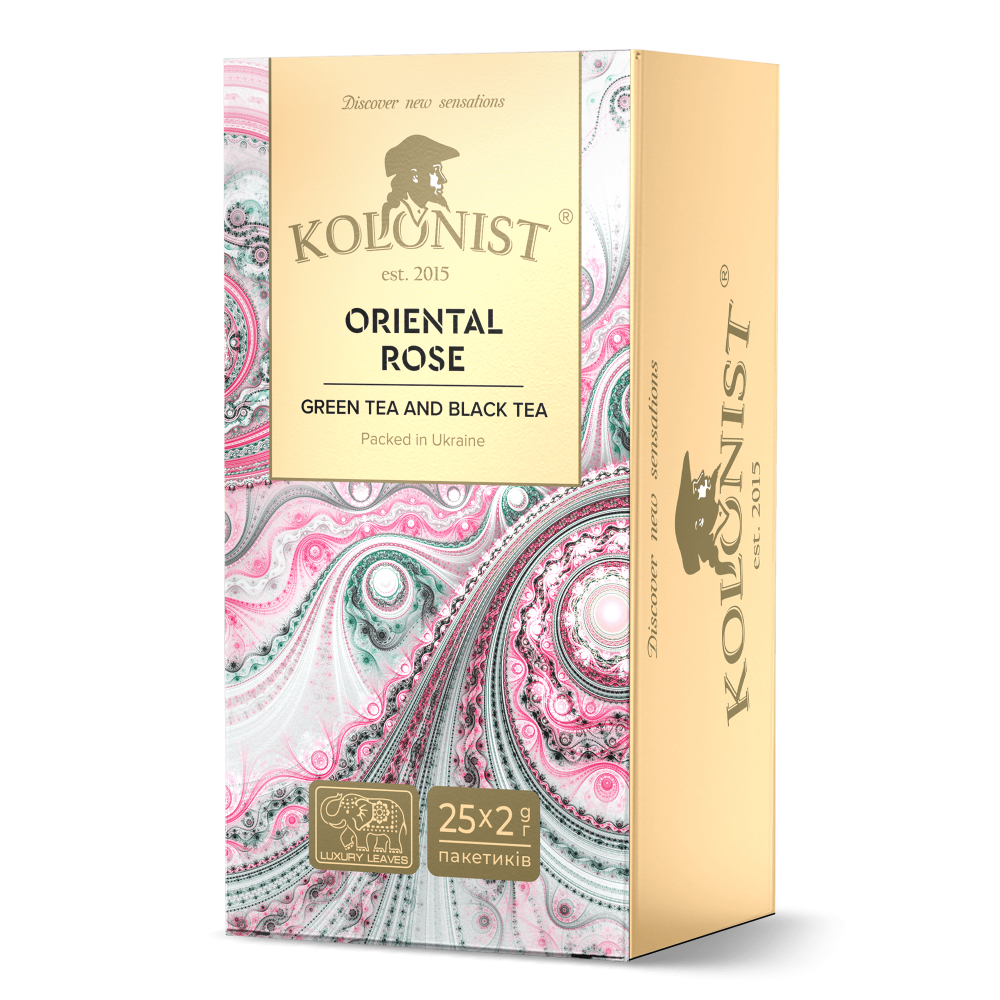 Чай Kolonist черный и зеленый Oriental rose 25 пакетов сашет