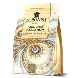 Чай Kolonist черный и зеленый Earl Grey Cardamon 100 грамм