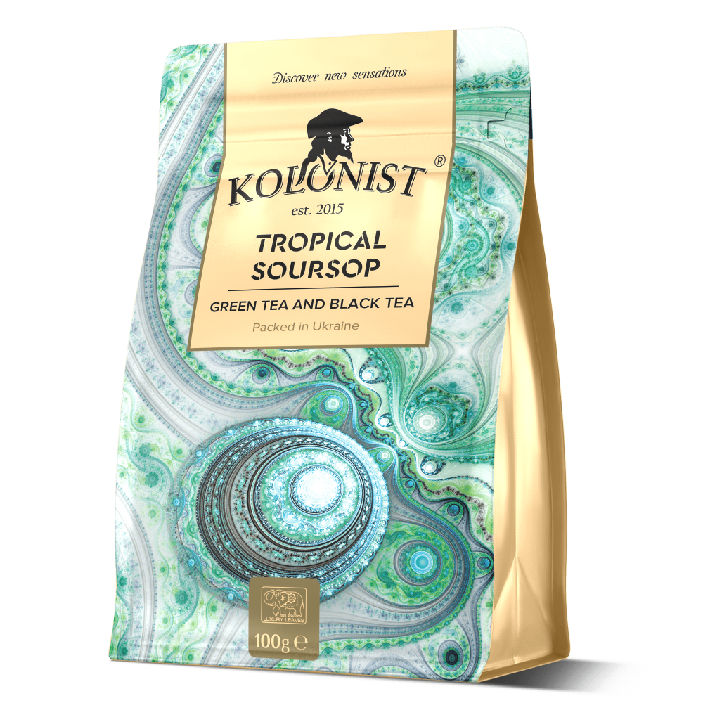 Чай Kolonist чорний і зелений Tropical Soursop 100 грам