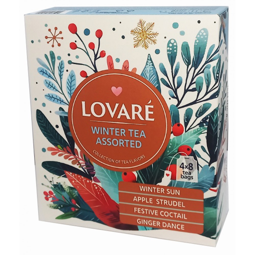 Зимова колекція чаю Lovare Winter tea Assorted 4 види по 8 шт