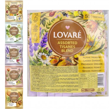 Ассорти травяных чаев Lovare Assorted Tisanes Blend 5 видов из 10 пакетов
