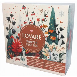Колекція пакетованого чаю Lovare Winter Fest Tea Set 90 пакетів асорті - 6 видів по 15 штук