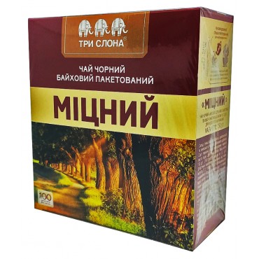 Чай черный байховый Крепкий Три слона 100 пакетиков Чай черный байховый Крепкий Три слона 100 пакетиков