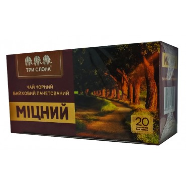 Чай черный Три Слона Крепкий 20 пакетов