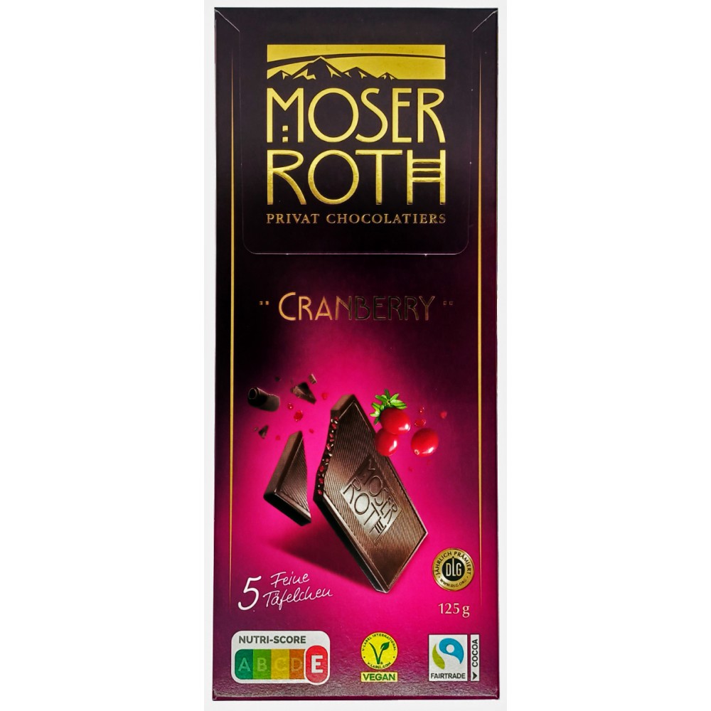 Шоколад Moser Roth Cranberry 125 грам