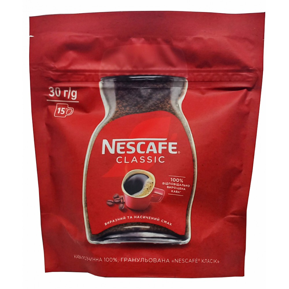 Кофе растворимый Nescafe Classic 30 грамм
