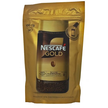 Кофе растворимый Nescafe Gold 100 грамм