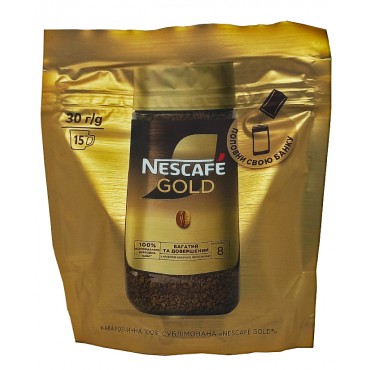 Кофе растворимый Nescafe Gold 30 грамм м/у