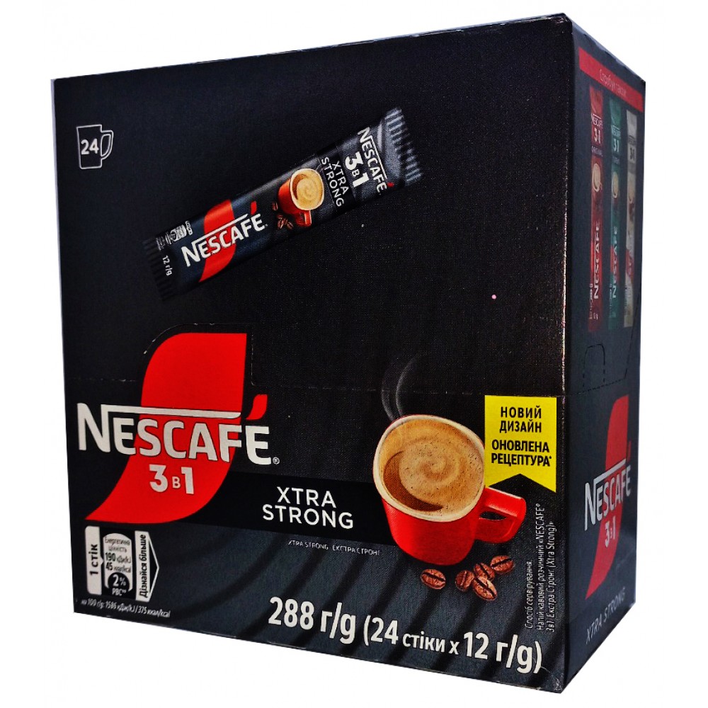 Кава Nescafe Xtra Strong 3в1 стік 24 штук
