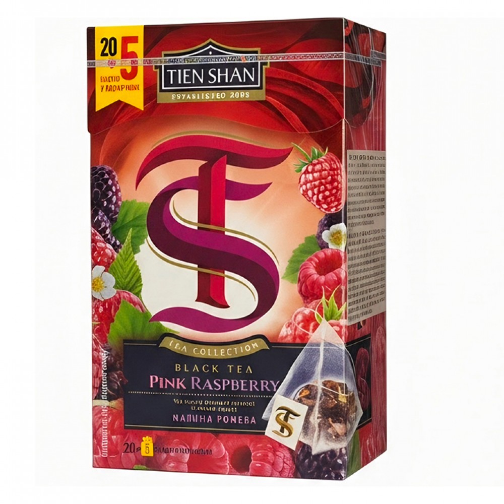 Черный малиновый чай Тянь Шань 20 пирамидок