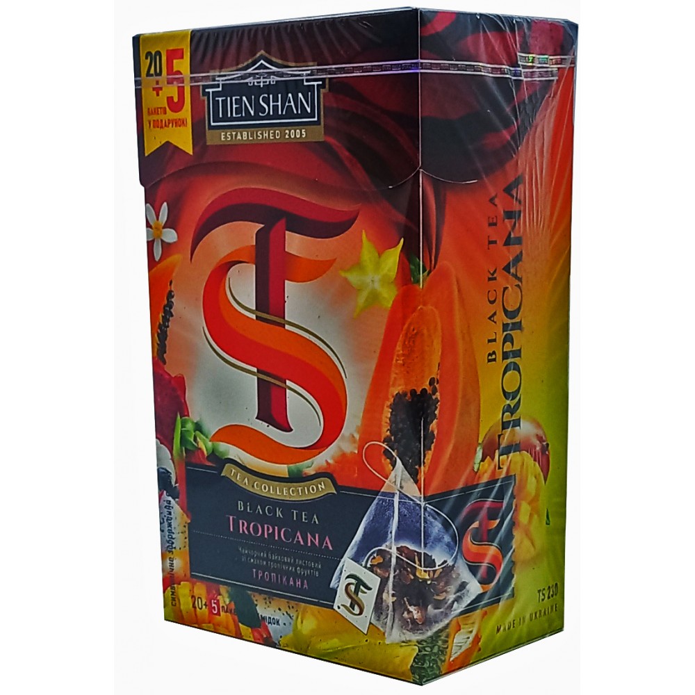 Чорний чай Тянь Шань Тропікана 20 пірамідок