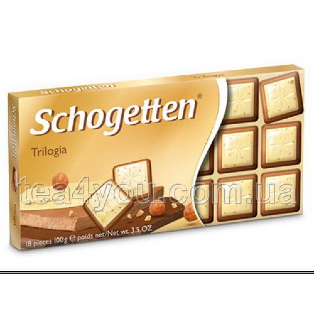 Шоколад "Schogetten" белый с грильяжем, 100 г