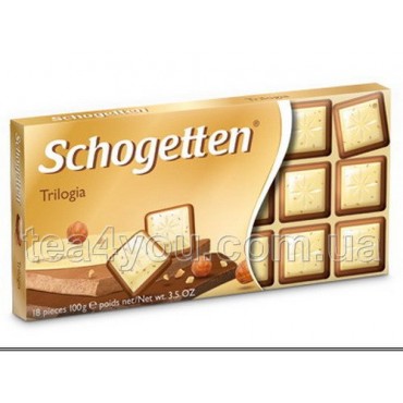 Шоколад "Schogetten" белый с грильяжем, 100 г