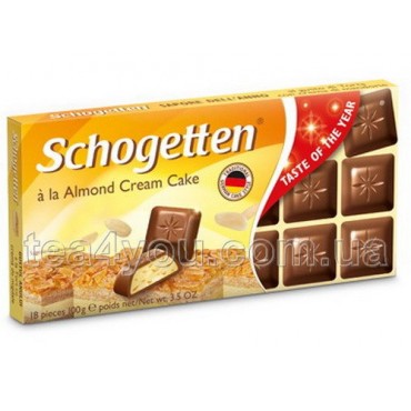 Шоколад "Schogetten" молочный с миндалем, 100 г