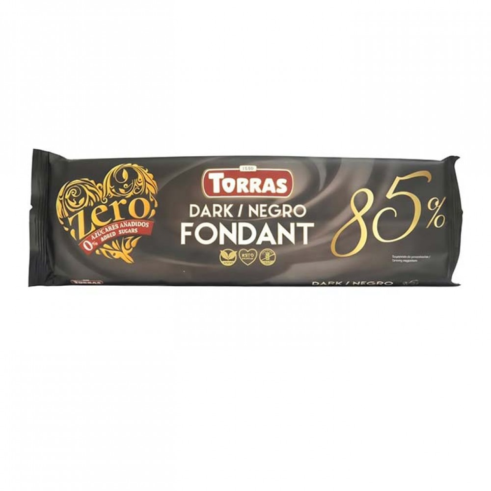 Шоколад Torras Dark Fondant 85% без глютена, без сахара 250грамм