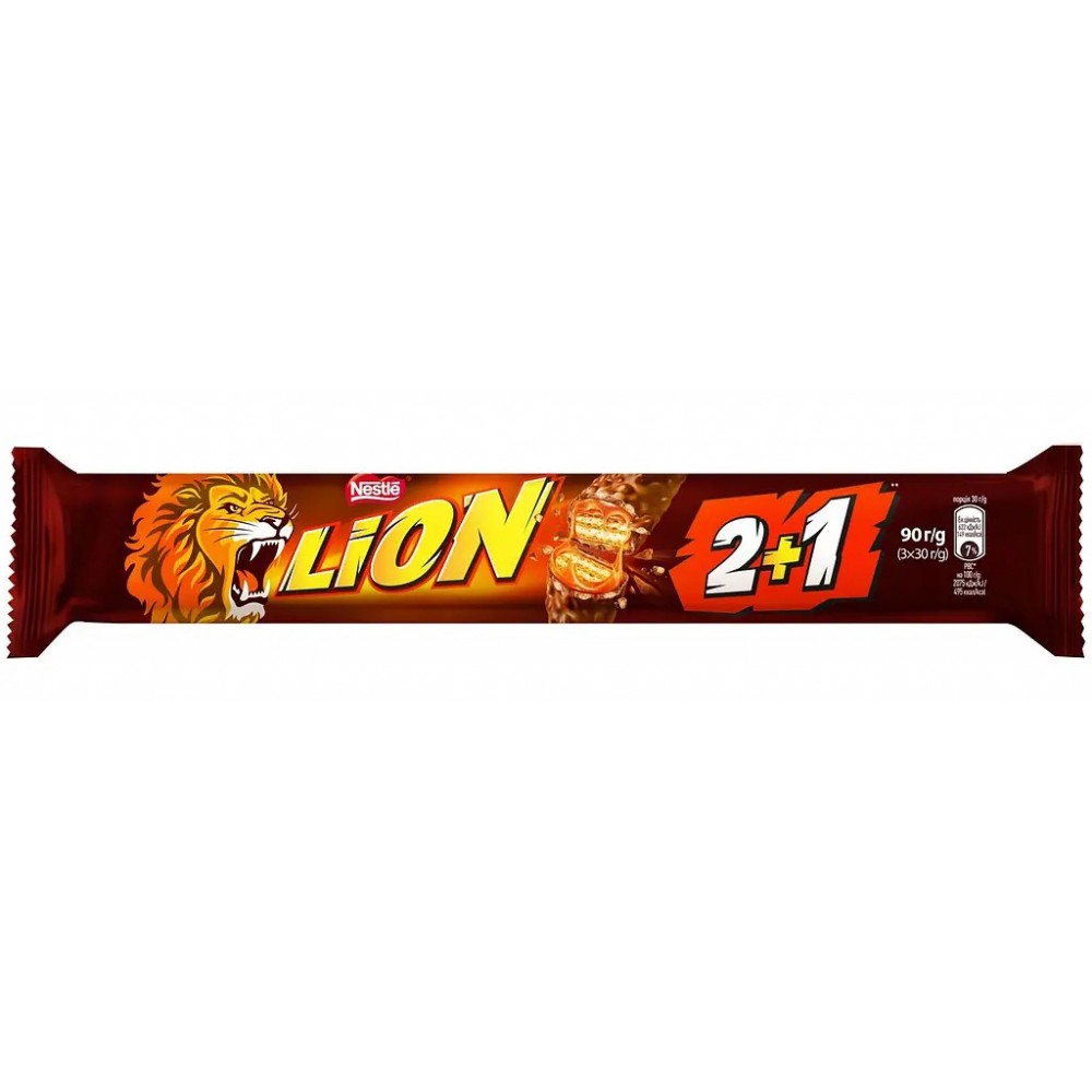 Батончик шоколадний Lion 2+1 90 грам
