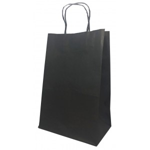 Пакет Крафт Черный с кручеными ручками..