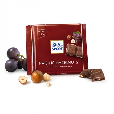 Шоколад Ritter Sport с изюмом и фундуком 100 грамм