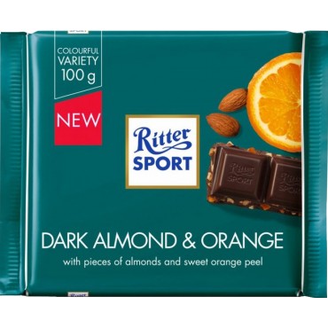 Шоколад Ritter Sport Темный с миндальным орехом и апельсином 100 грамм