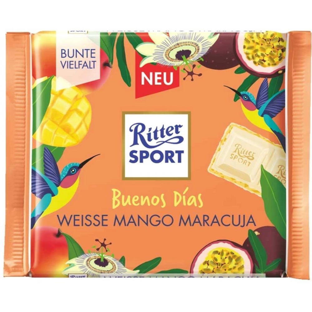 Білий шоколад Ritter Sport з начинкою манго-маракуя 100 грам