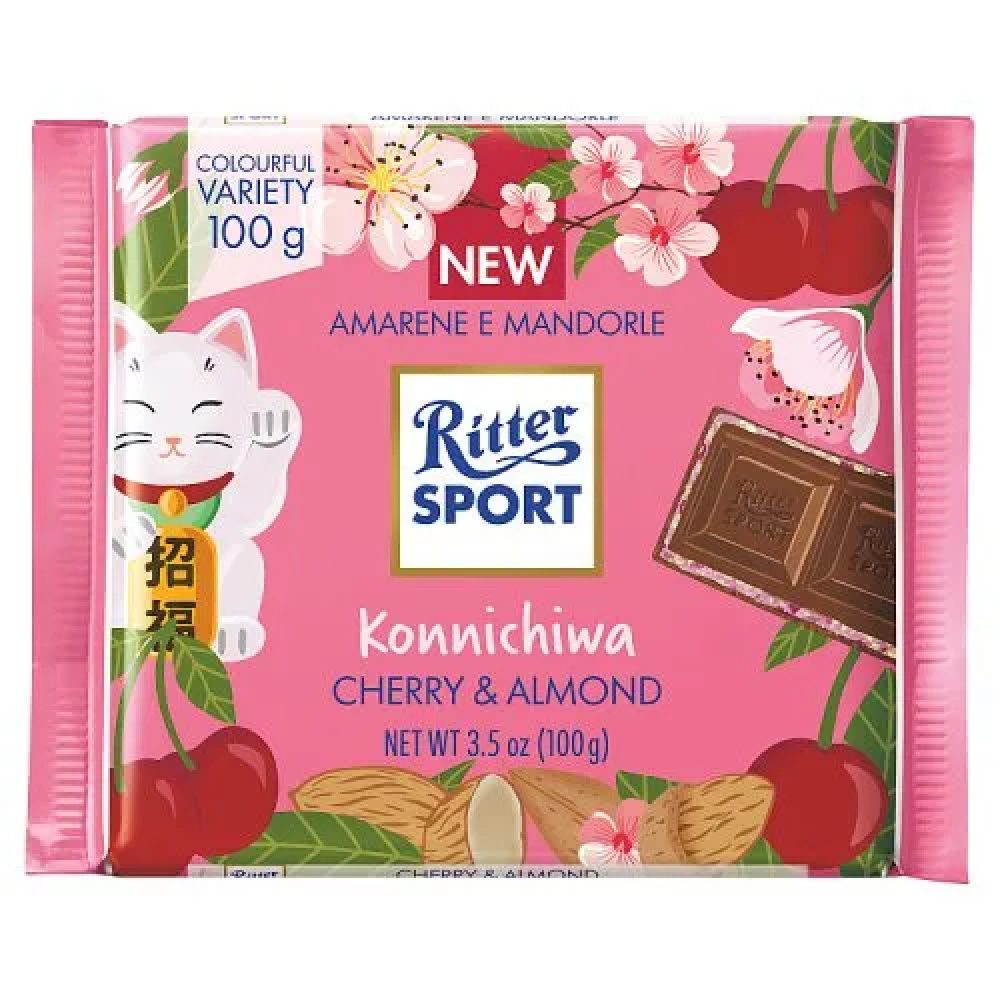 Молочний шоколад Ritter Sport Вишня та мигдаль 100 грам