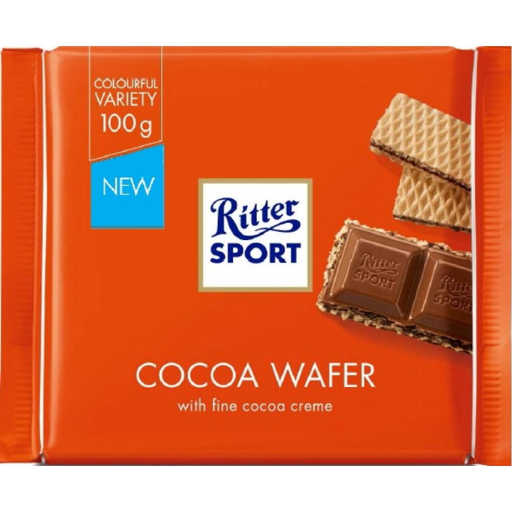 Шоколад Ritter Sport молочний з начинкою какао та вафлі 100 грам