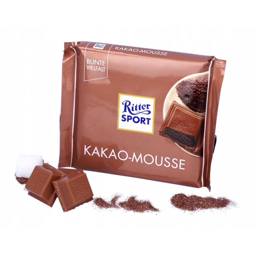 Шоколад молочный Ritter Sport с начинкой какао-мусс 100 грамм