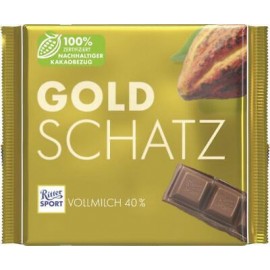 Молочный шоколад Ritter Sport Gold Schatz 40% какао 250 грамм