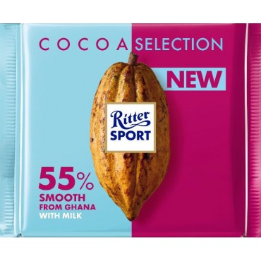 Шоколад Ritter Sport молочный с увеличенным содержанием какао 55% 100 грамм