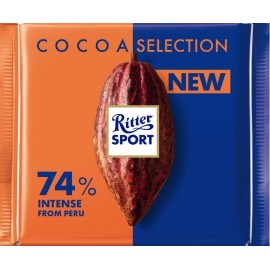 Шоколад Ritter Sport насыщенный темный 74% какао 100 грамм
