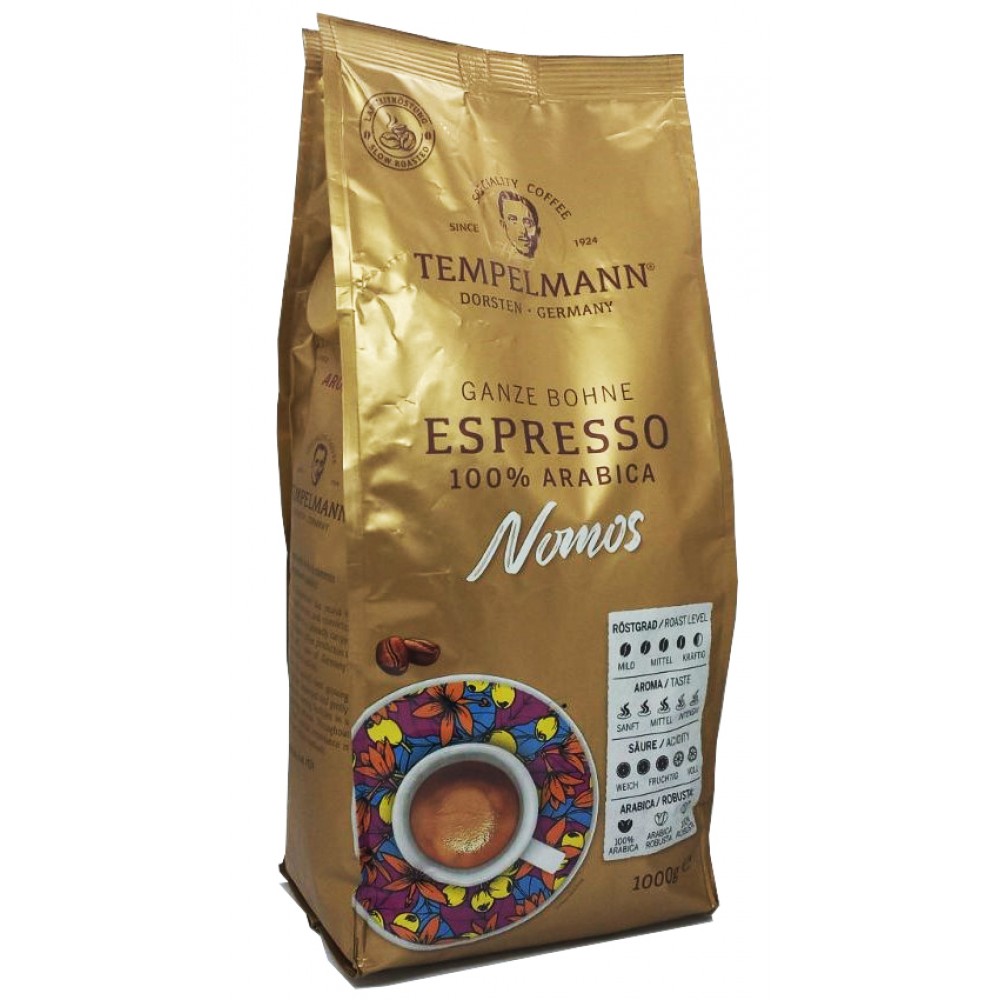 Кава Tempelmann Nomos Espresso в зернах 1 кілограм