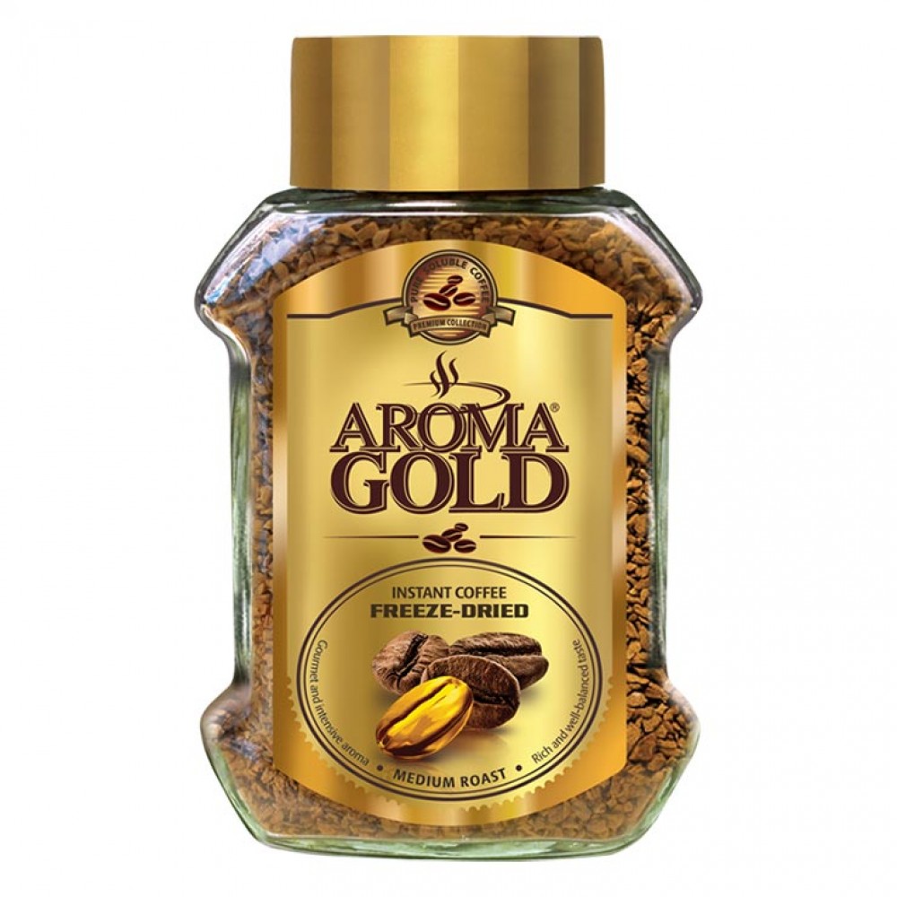 Кофе растворимый Aroma Gold 200 грамм стекло банка