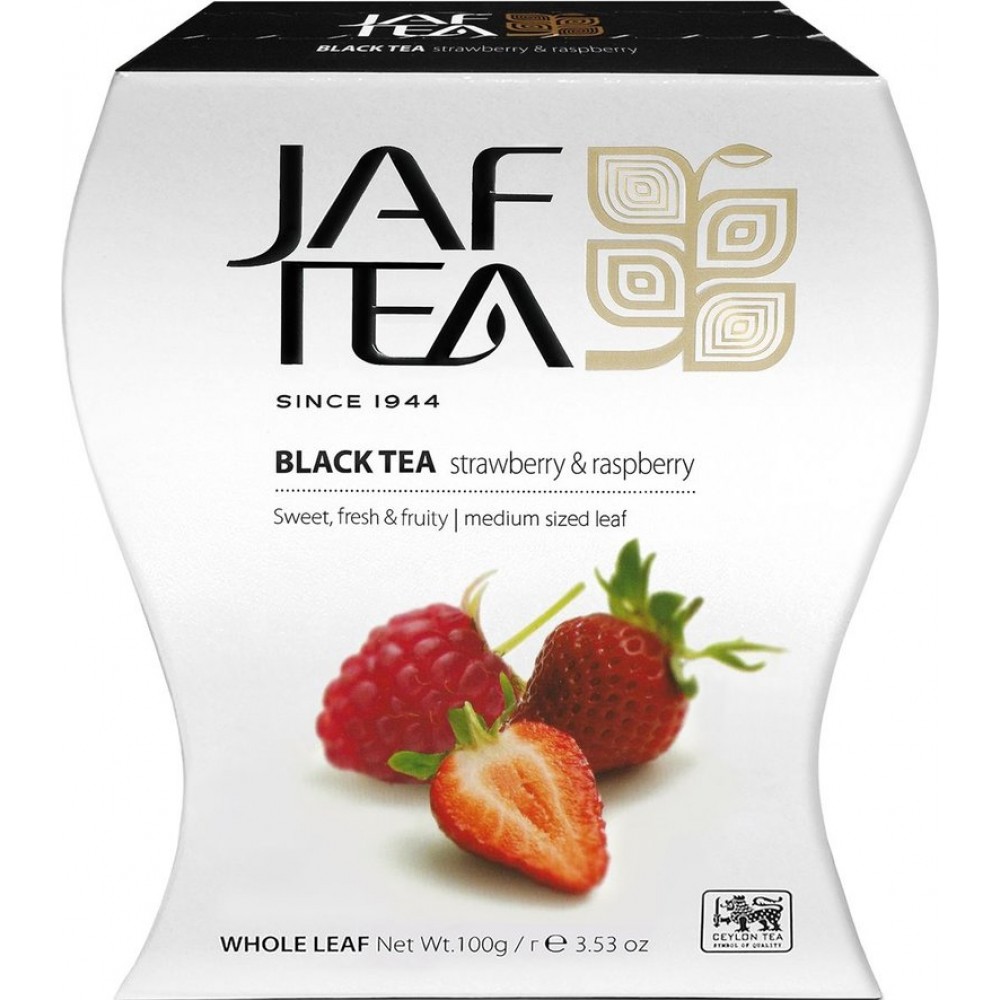 Чай "JAF" Strawberry & Raspberry 100 г картон