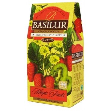 Чорний чай Basilur Strawberry Kiwi Полуниця Ківі - Чарівні Фрукти 100 грам