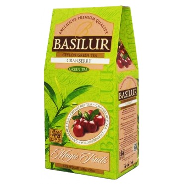 Зелений чай Basilur Cranberry Журавлина - Чарівні Фрукти 100 грам