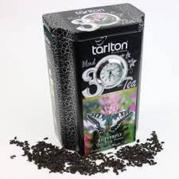 Чай "Tarlton" черный "Бабочка", ж/б с часами, 200 г.