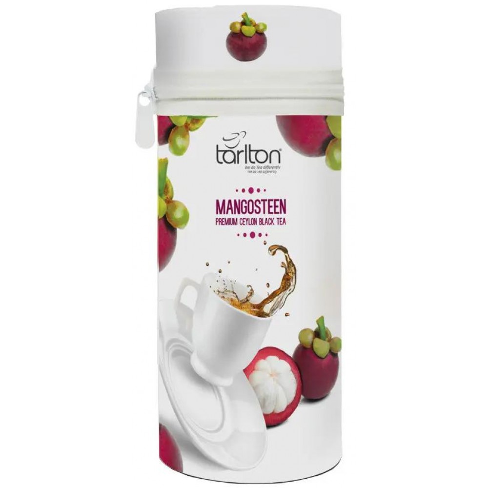 Чай чорний листовий Тарлтон Mangosteen зі шматочками манго та ароматом мангустину 75 г ж/б із замком-блискавкою