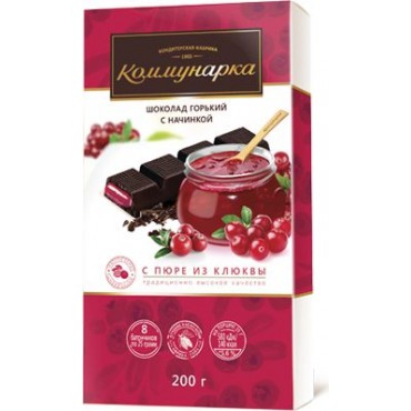 Шоколад Комунарка "Еліт" гіркий "Пюре Журавлини" 200гр