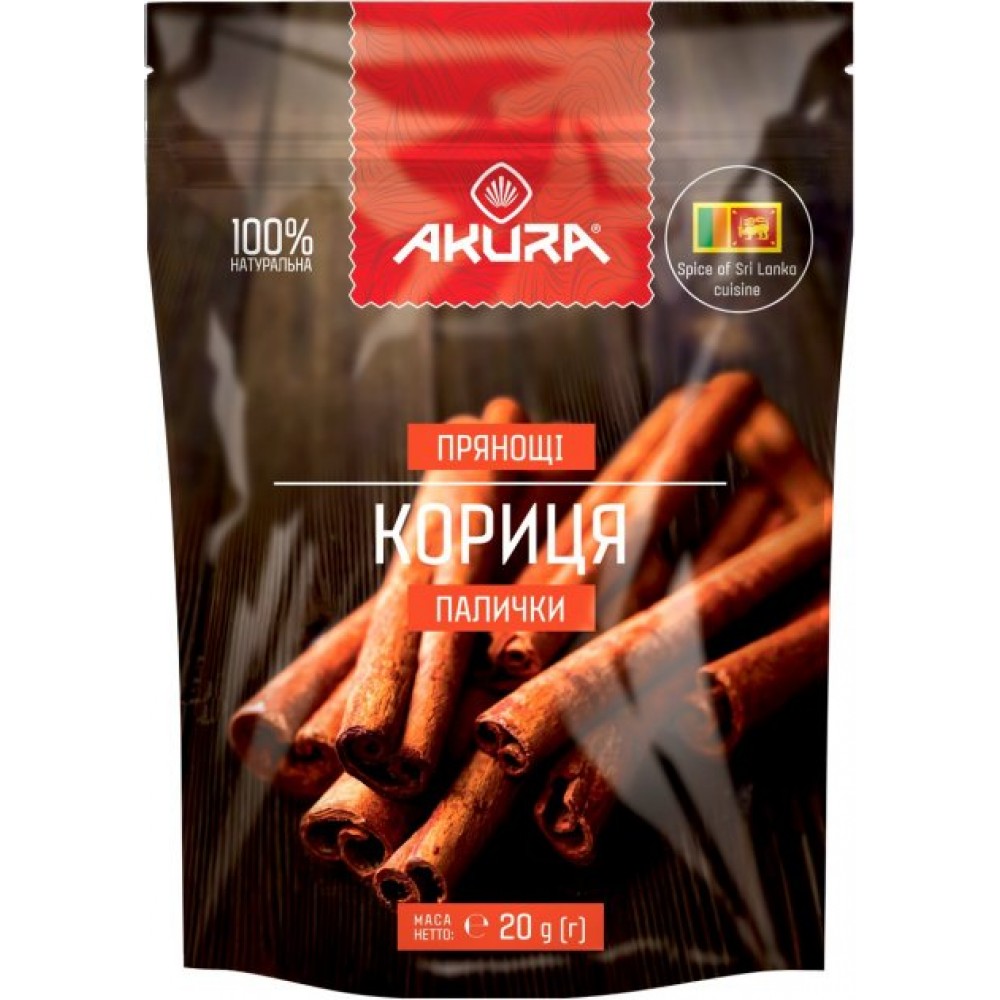 Кориця "Akura" (палички) фасована, 20 г