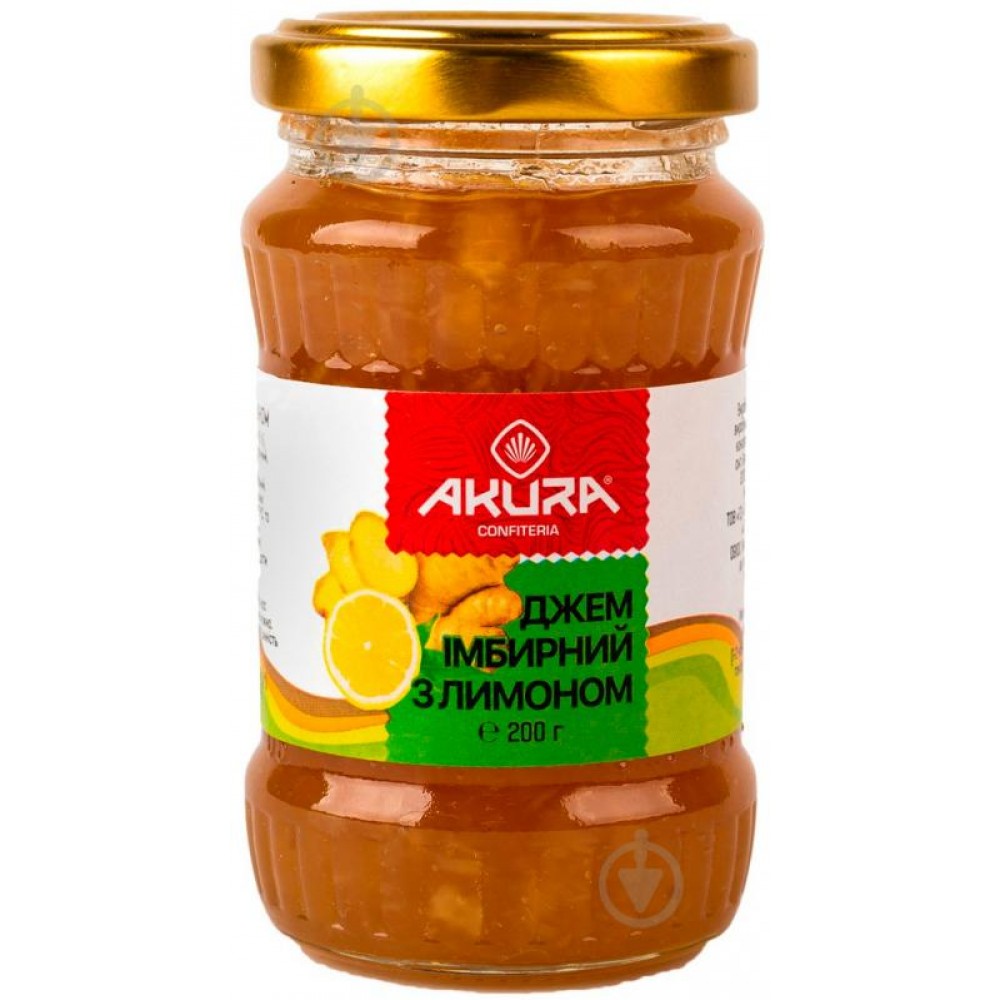 Джем "Akura" имбирный с лимоном 200 г с/б