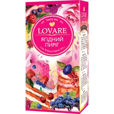 Смесь плодово-ягодного и цветочного чая с ароматом малины и карамели Lovare Ягодный пирог пакетированный 24 х 1.5 г 