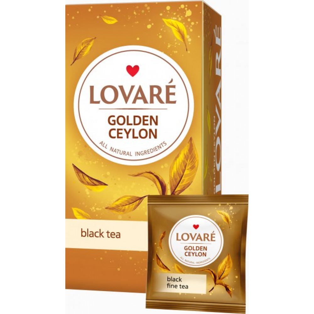Чай черный цейлонский Lovare Golden Ceylon в индивидуальных конвертах 24 шт х 2 г