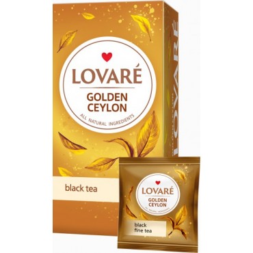 Чай черный цейлонский Lovare Golden Ceylon в индивидуальных конвертах 24 шт х 2 г
