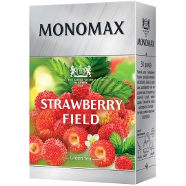 Чай зелений китайський листовий Мономах Strawberry field з ягодами, пелюстками квітів та натуральним ароматом суниці 80 грам