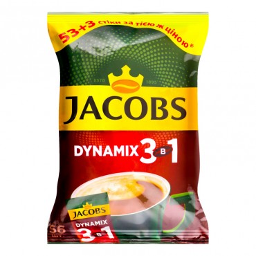 Напиток 3 в 1 "Jacobs" Dynamix, 56 стиков