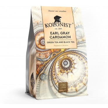 Чай Kolonist черный и зеленый Earl grey cardamon 100 грамм