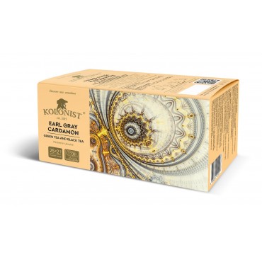Чай Kolonist черный и зеленый Earl grey cardamon 25 пакетов сашет